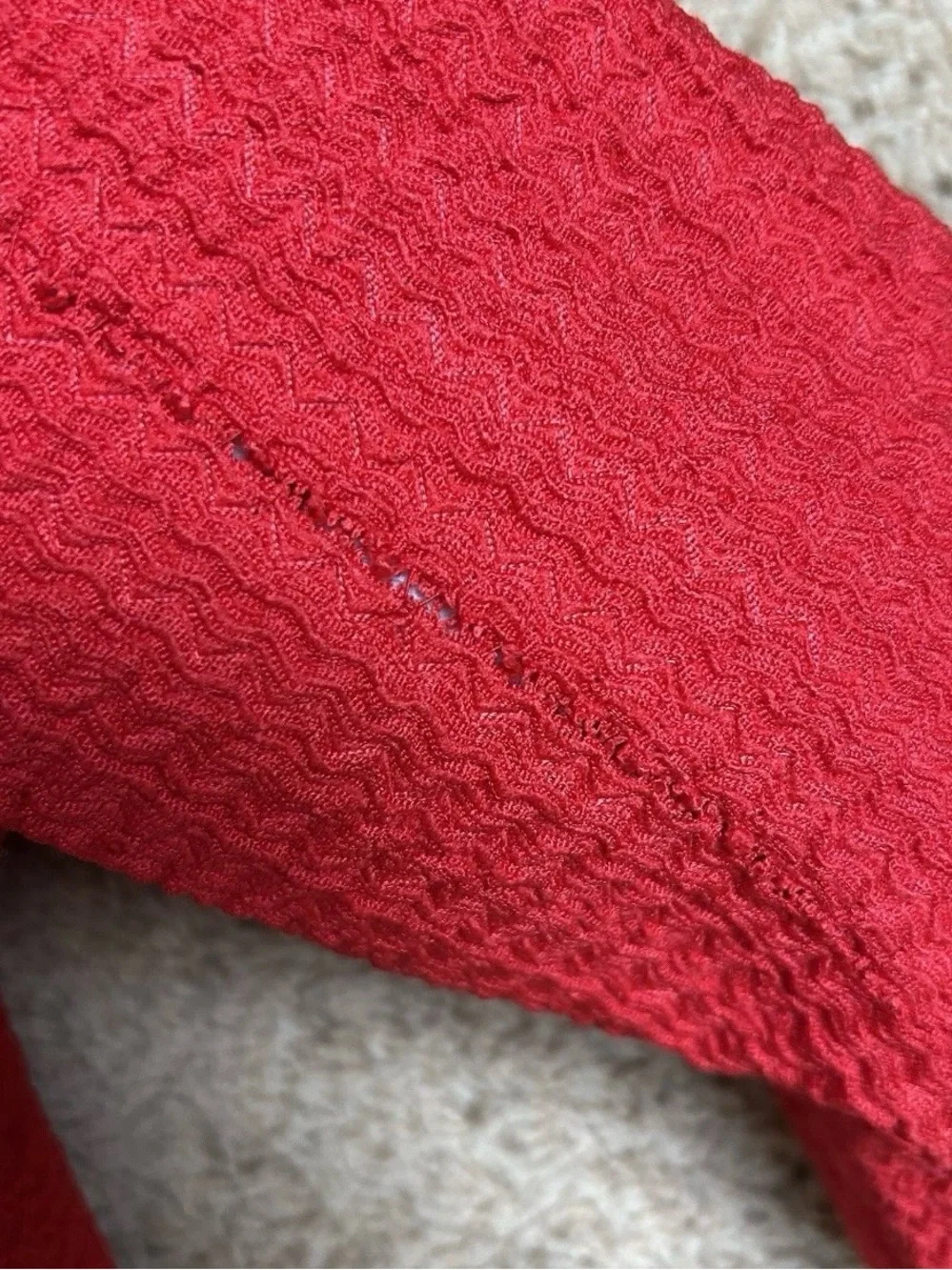 Loft Red Textured Puff Shoulder Blouse Top Small Party Holiday Date Night Love